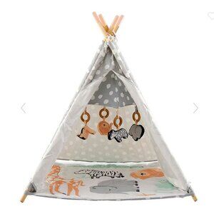 Wonder & Wise Baby Kids Foldable Activity Toy Teepee Play Tent w/ Safari (NEW)